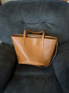 Poppy & Peonies Go Getter Tote in Cognac